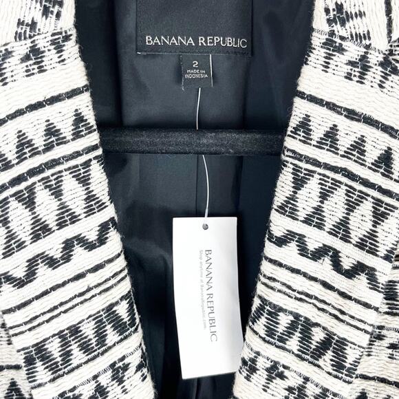 Banana Republic Womens Blazer Jacket Aztec Tribal Business Office Neutral 2 NWT - Picture 11 of 14